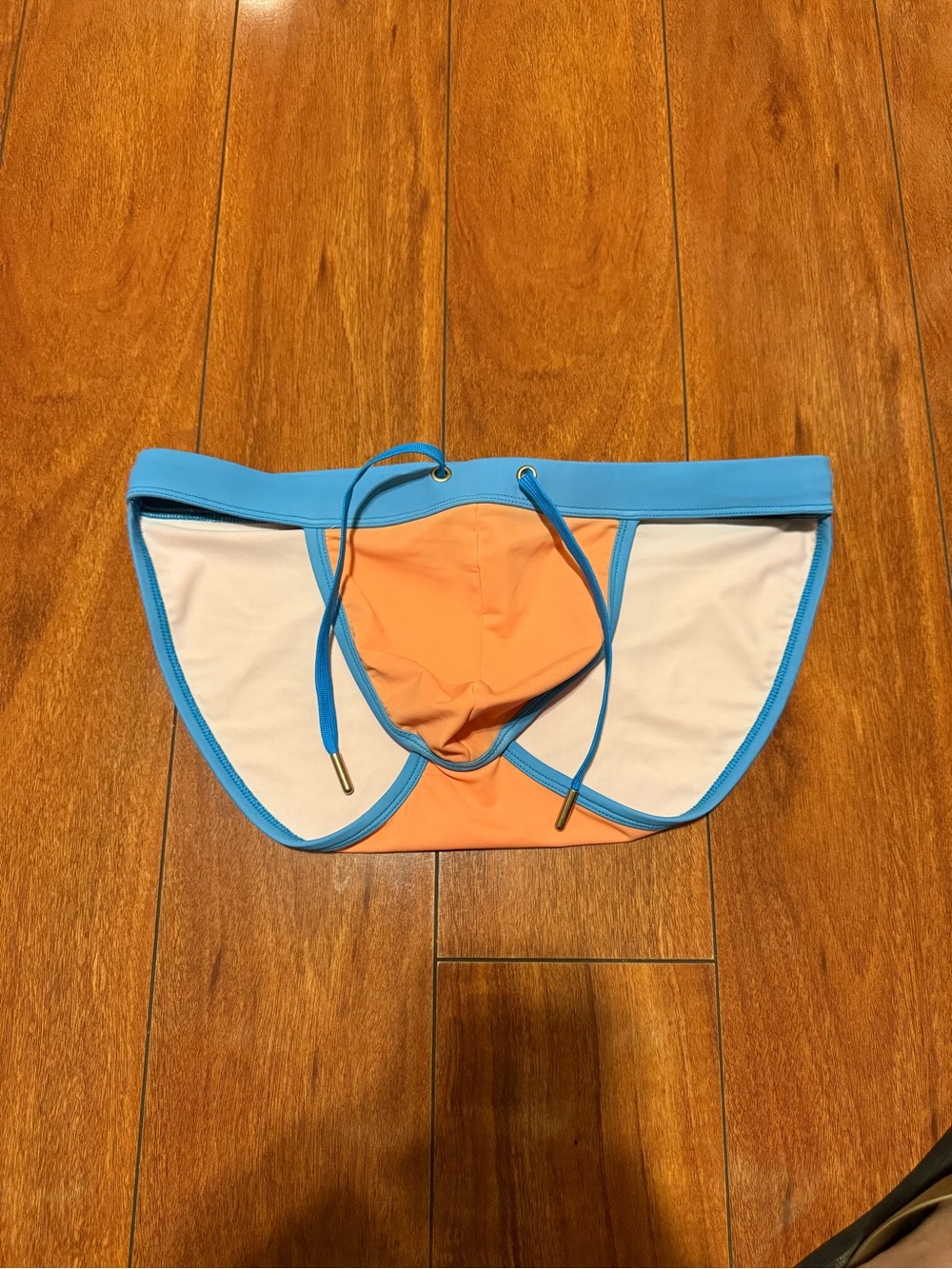 Skull & bones men’s Orange and Blue Swim Briefs
